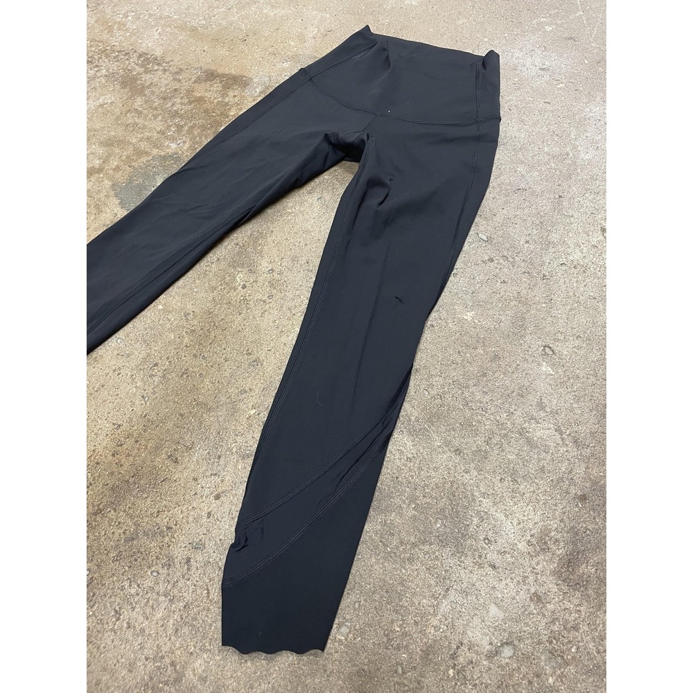 Lululemon Leggings Womens 2 Black High Rise Mesh Panel Cropped Yoga Athletic - Picture 3 of 16